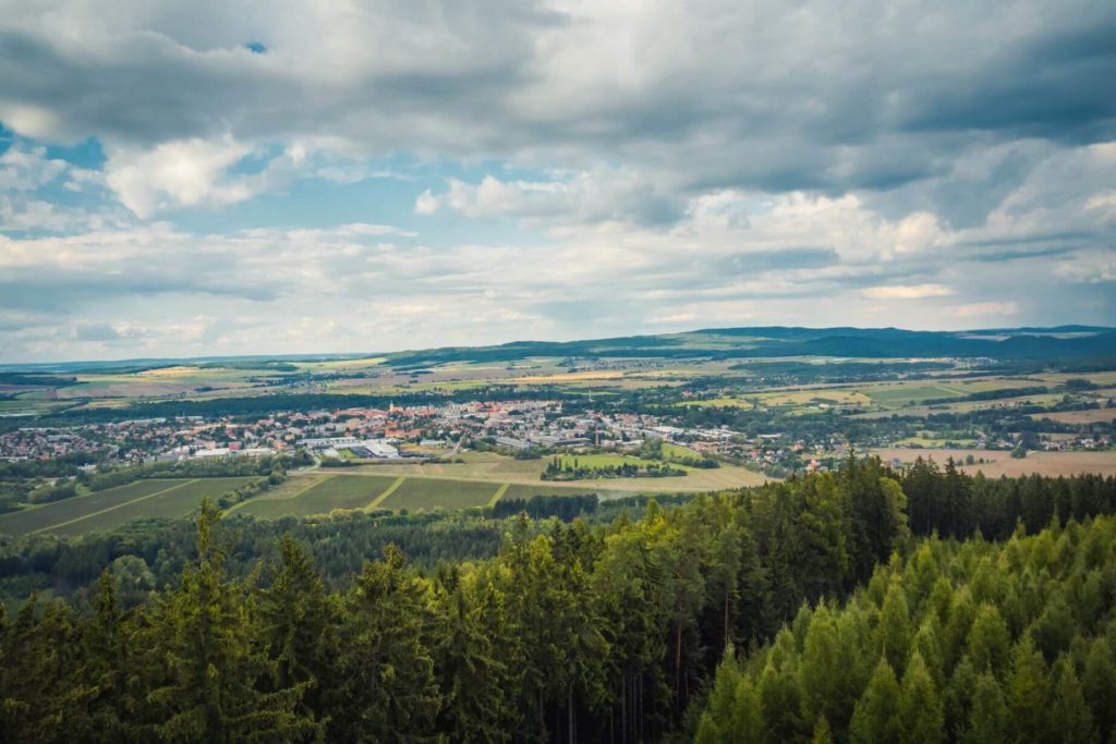 Výhled rozhledna na Kotli