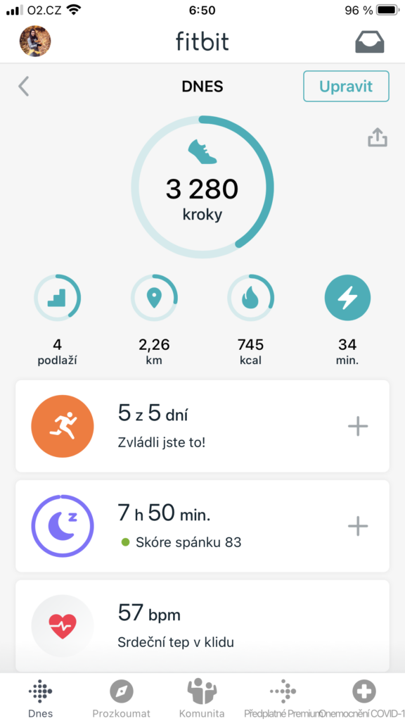 Aplikace Fitbit