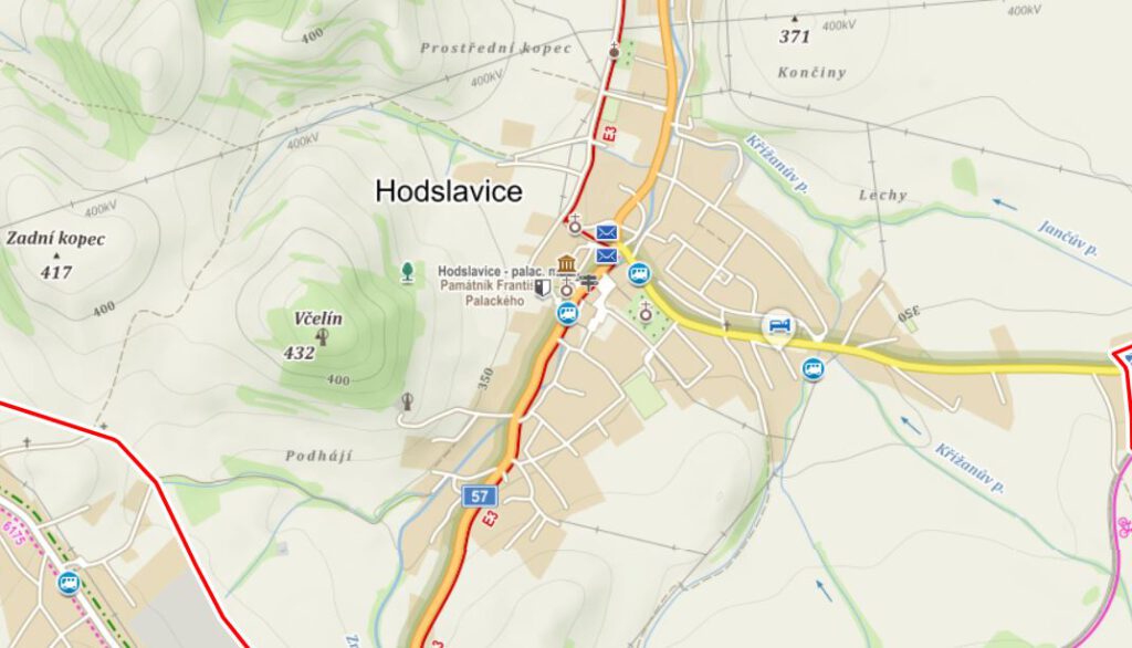 Hodslavice mapa
